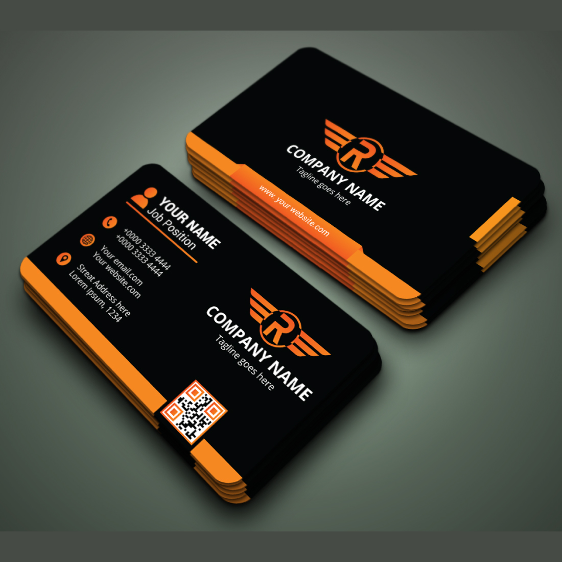 6 Corporate Modern creative minimalist Business Card design preview image.