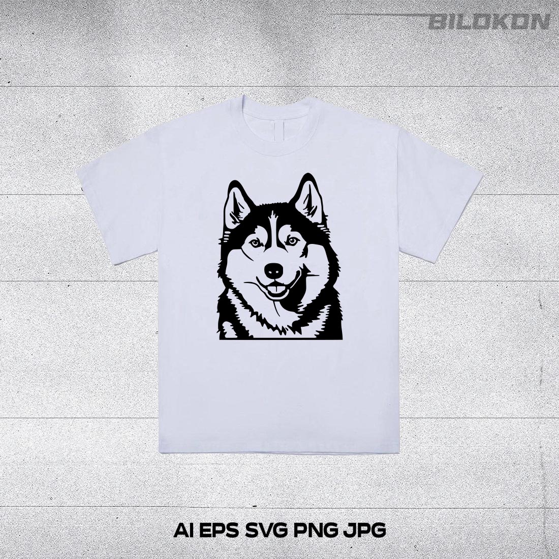 Husky dog head, SVG, Vector, Illustration, SVG Bundle preview image.