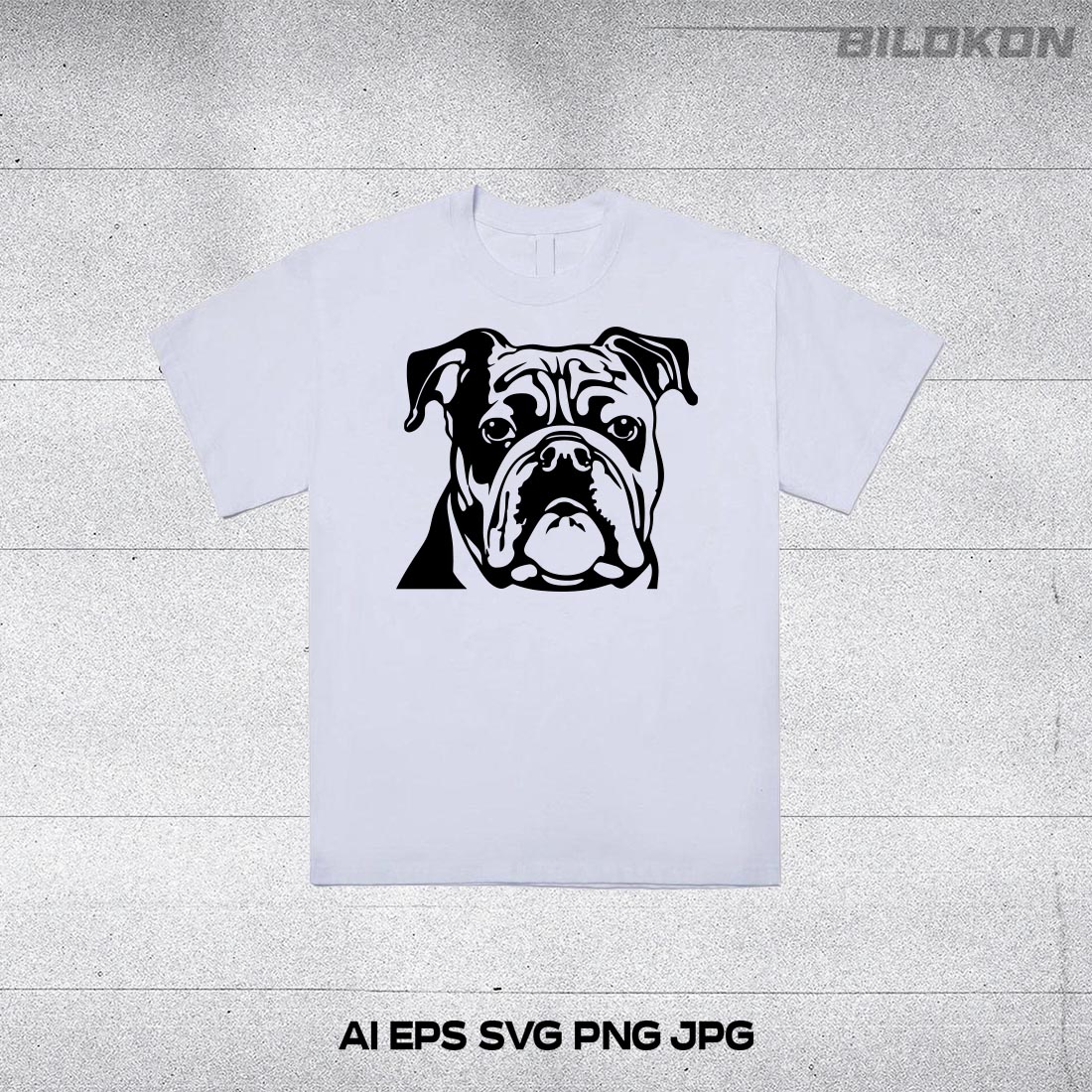 English Bulldog dog head, SVG, Vector, Illustration, SVG Bundle preview image.