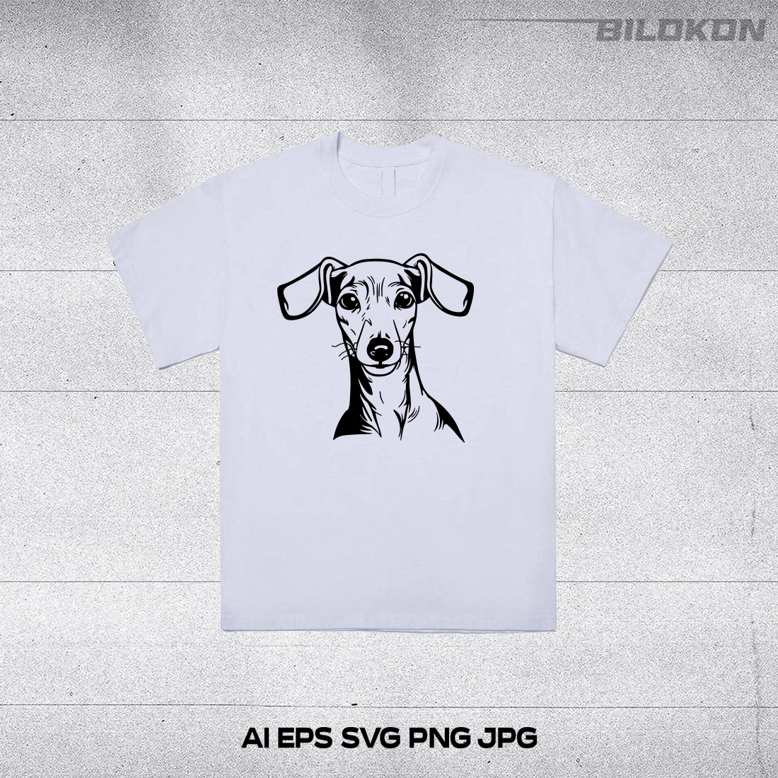 Italian greyhound dog head, SVG, Vector, Illustration, SVG Bundle preview image.