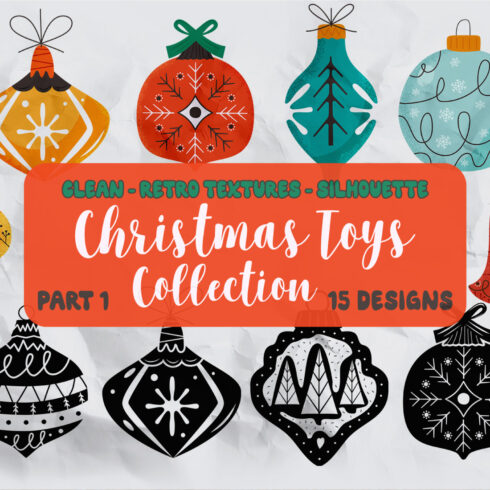 Christmas Toys SVG Bundle, Retro Christmas Decor Clipart cover image.