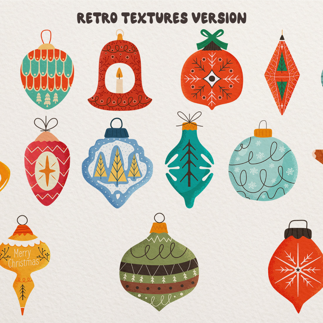 Christmas Toys SVG Bundle, Retro Christmas Decor Clipart preview image.