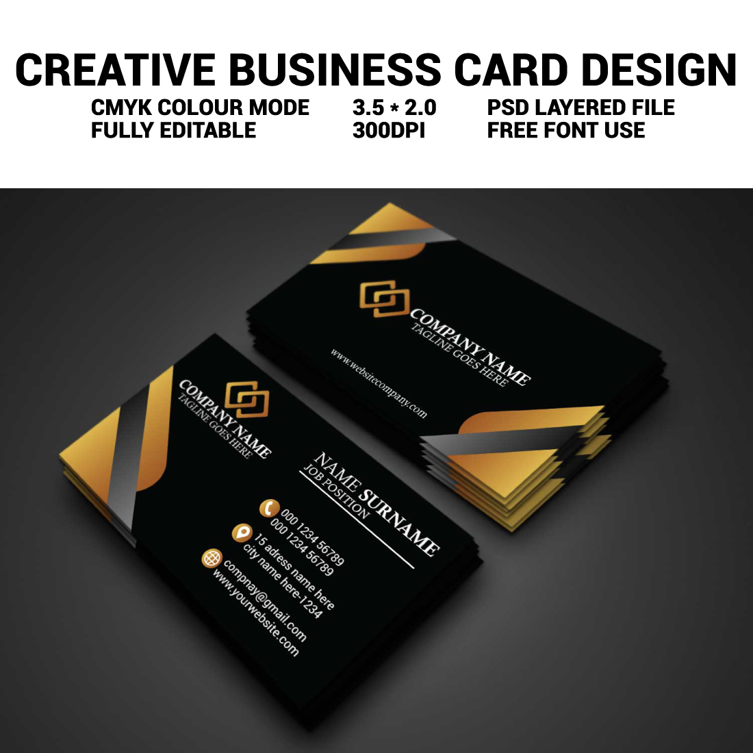 Creative Business Card Design preview image.