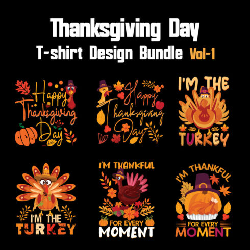 Thanksgiving Day T-shirt Design Bundle Vol-1 cover image.