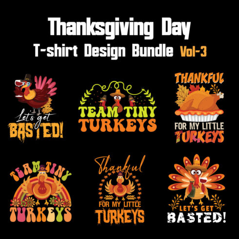Thanksgiving Day T-shirt Design Bundle Vol-3 cover image.