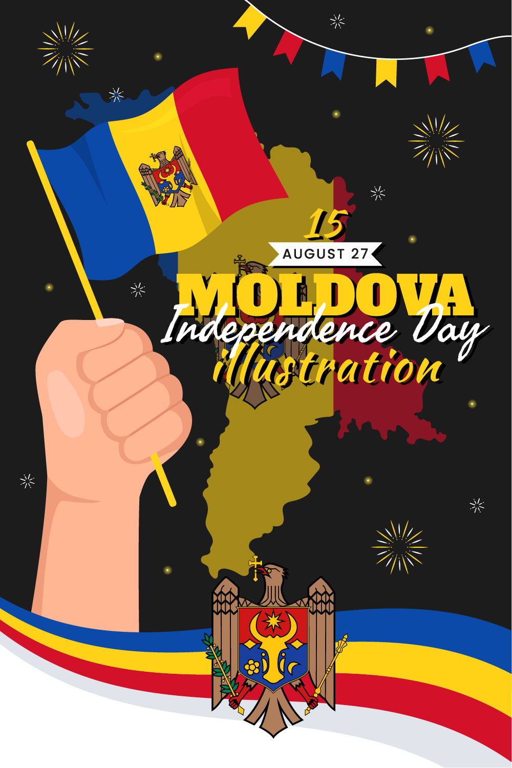 15 Moldova Independence Day Illustration pinterest preview image.
