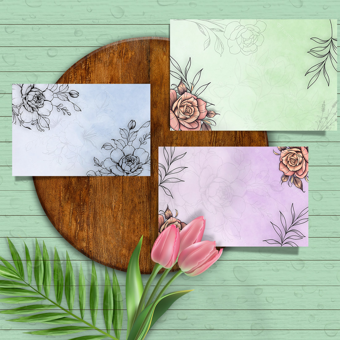 3 Beautiful Botanical Background preview image.