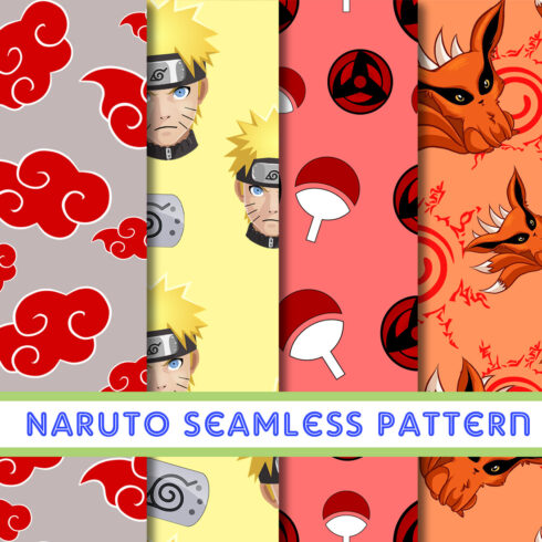 Naruto seamless pattern Textures for Room decor and Gift wrap cover image.