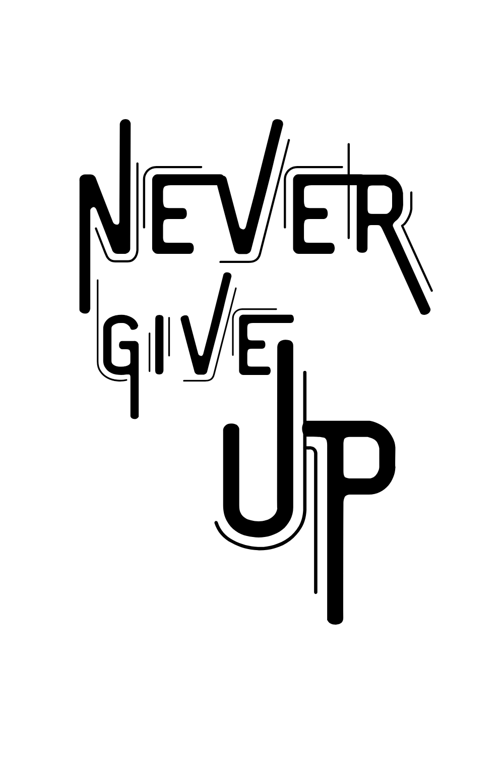 SVG for T Shirt, Never give up SVG, Never give up PNG pinterest preview image.