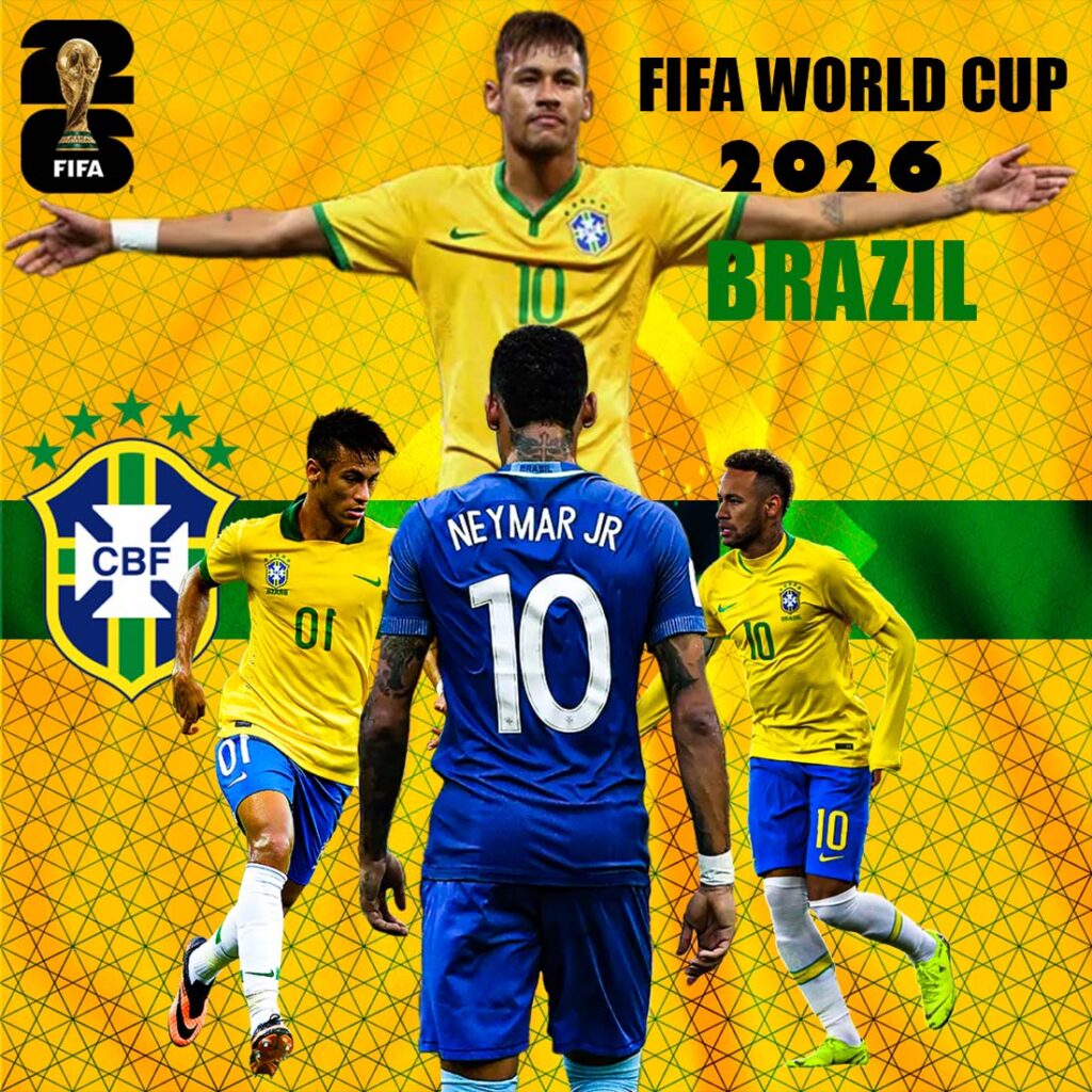 Neymar Jr. Hero of Brazil in FIFA World cup 2026. MasterBundles