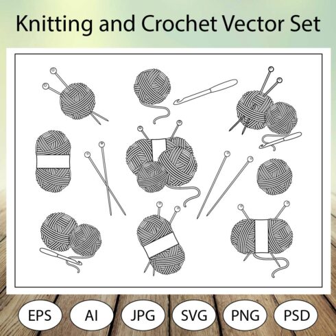 Knitting and Crochet Vector Set cover image.