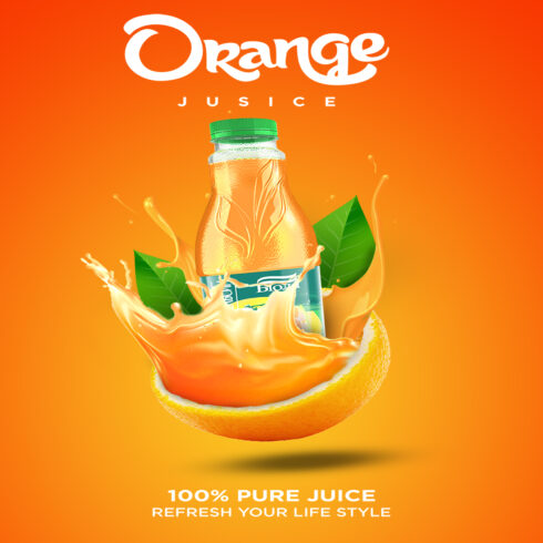 Orange Juice Poster Design Template cover image.