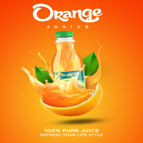 Orange Juice Poster Design Template - MasterBundles