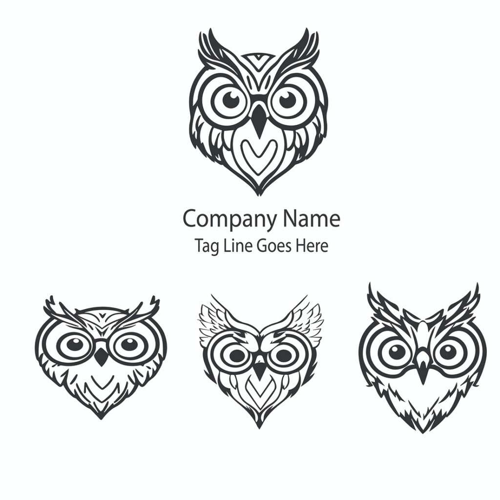 Owl - Logo Design Template Total = 04 - MasterBundles