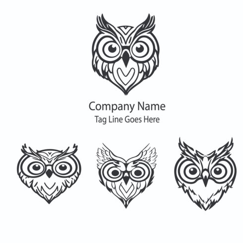 Owl - Logo Design Template Total = 04 cover image.