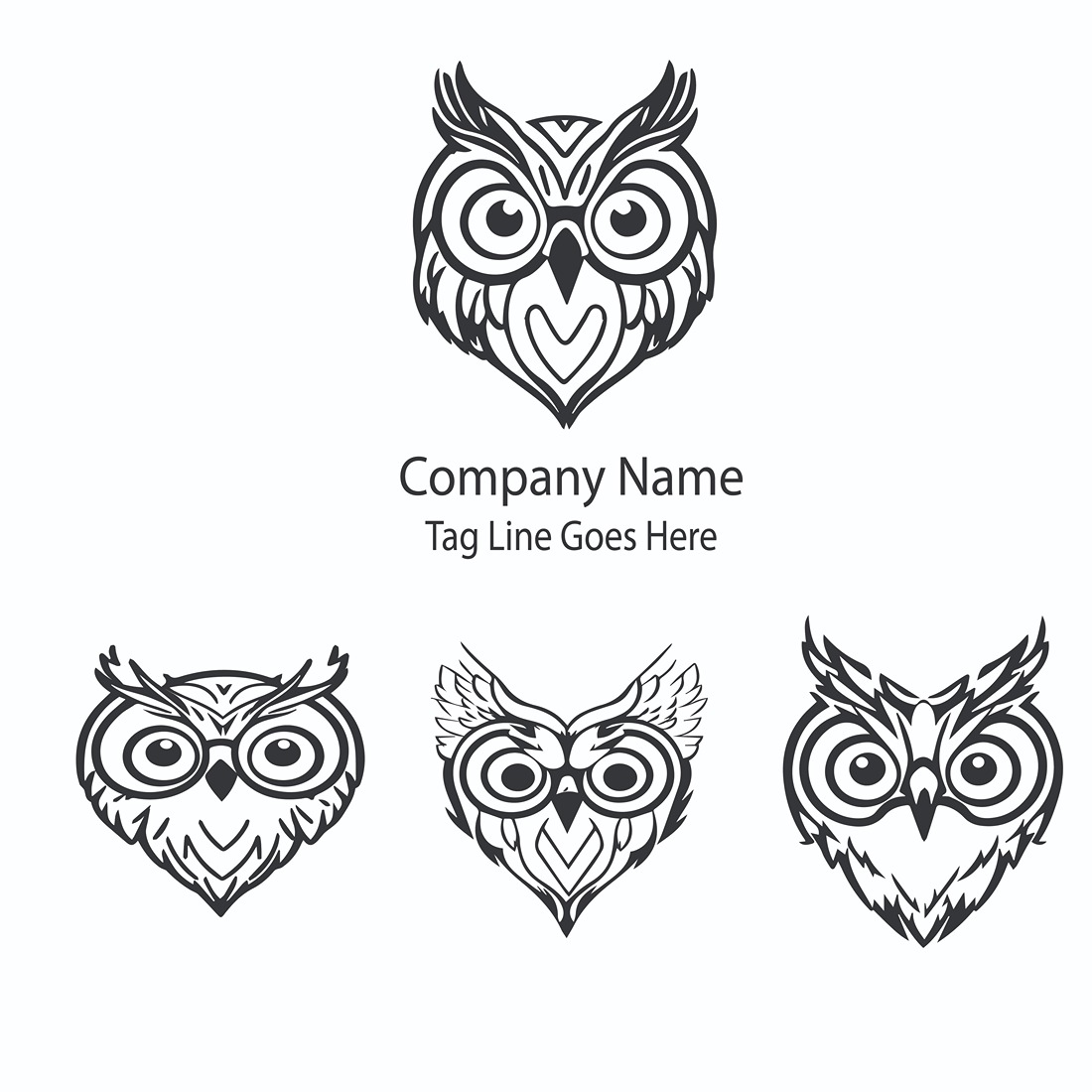 Owl - Logo Design Template Total = 04 preview image.