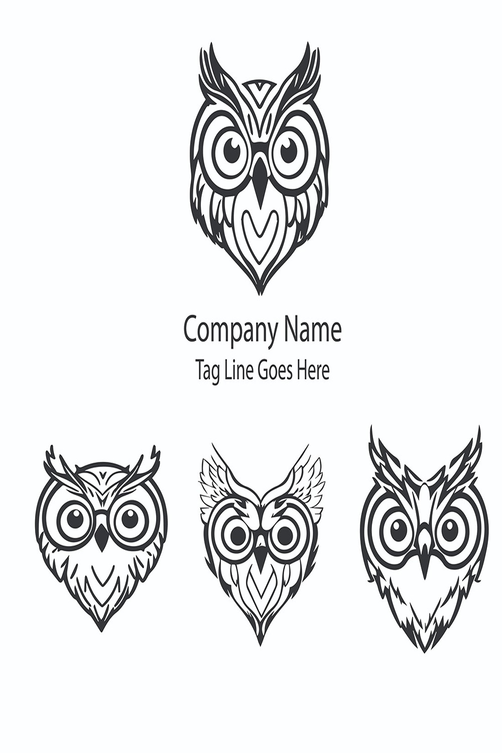 Owl - Logo Design Template Total = 04 pinterest preview image.