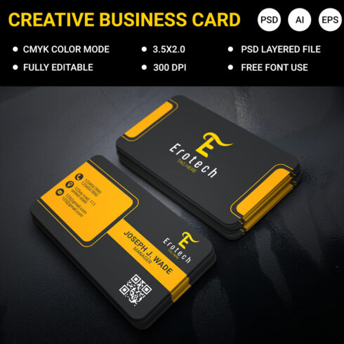 Creative and unique modern business card design template Business card Psd, eps, ai cover image.