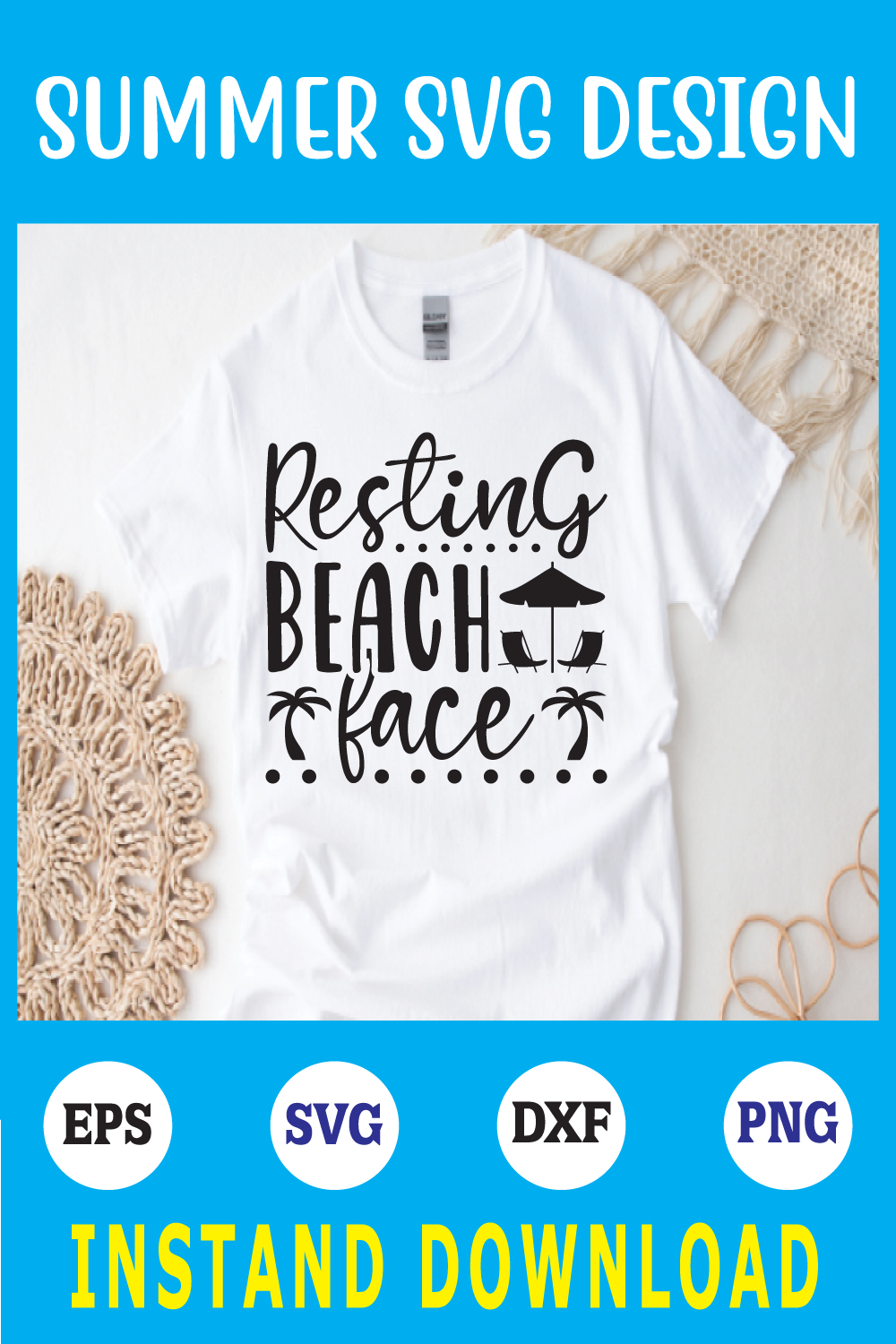 resting beach face svg pinterest preview image.