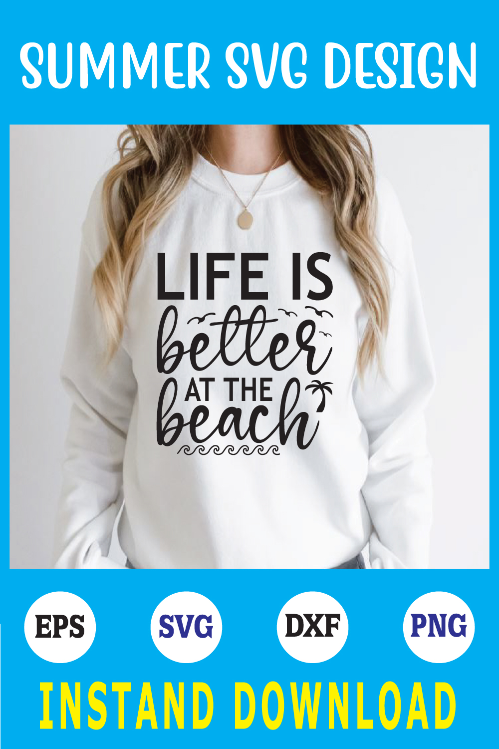 life is better at the beach svg pinterest preview image.