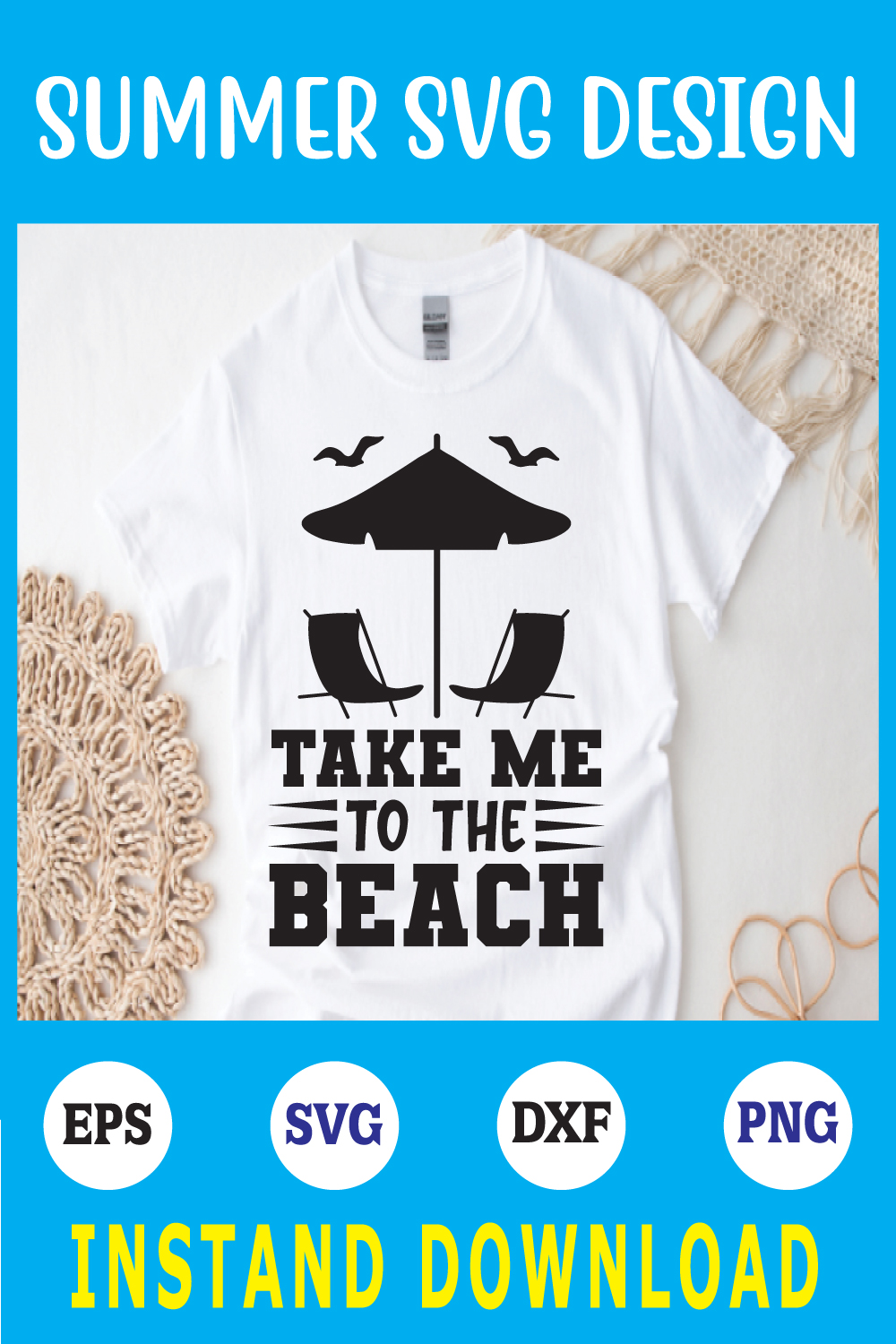 take me to the beach svg pinterest preview image.