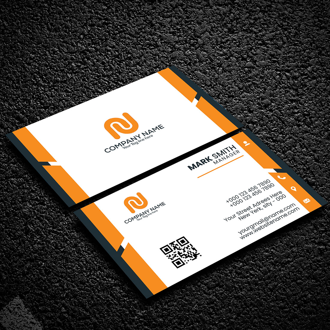Creative and unique business card design template psd eps and ai file preview image.
