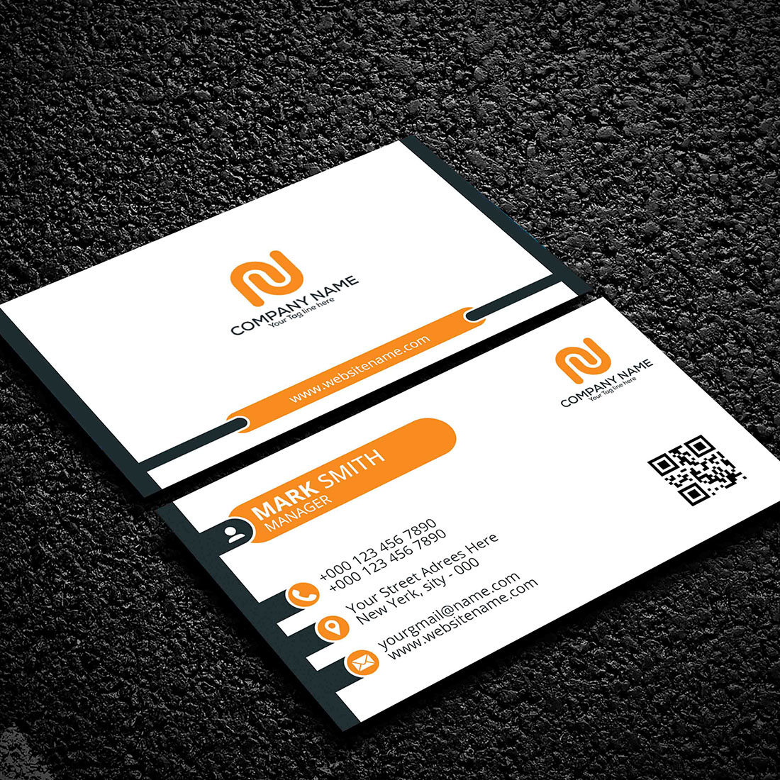 Modern and creative business card design template psd file, eps file, ai file preview image.
