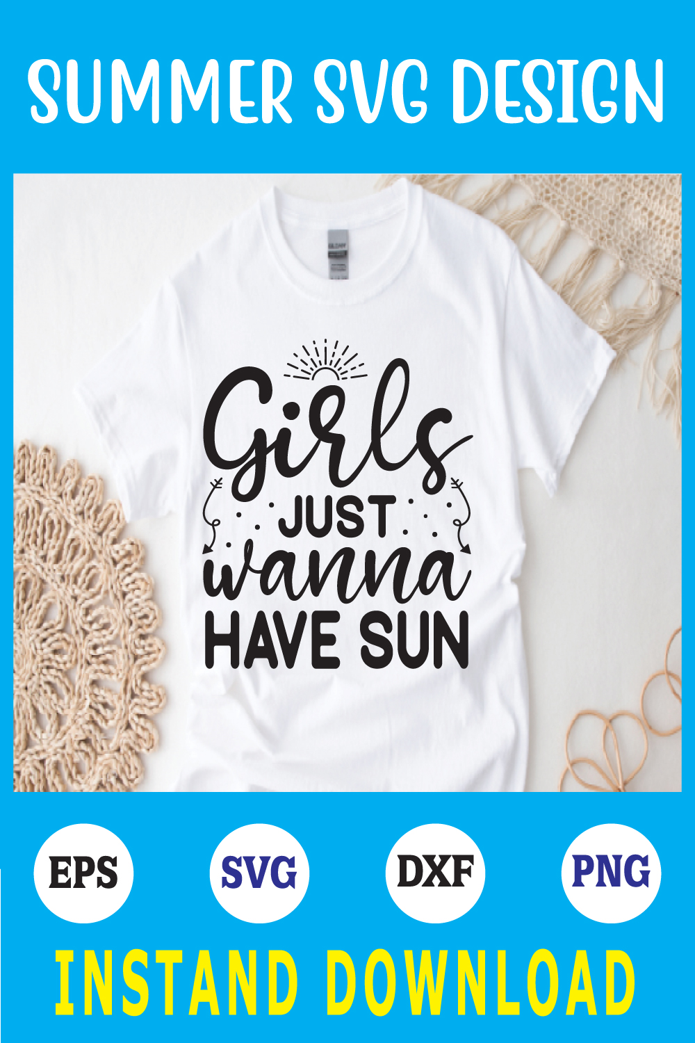 girls just wanna have sun svg pinterest preview image.