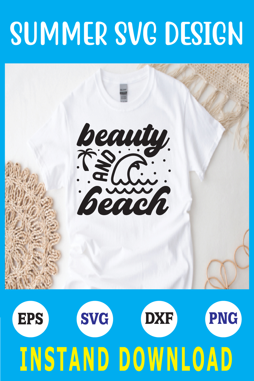 beauty and beach svg pinterest preview image.
