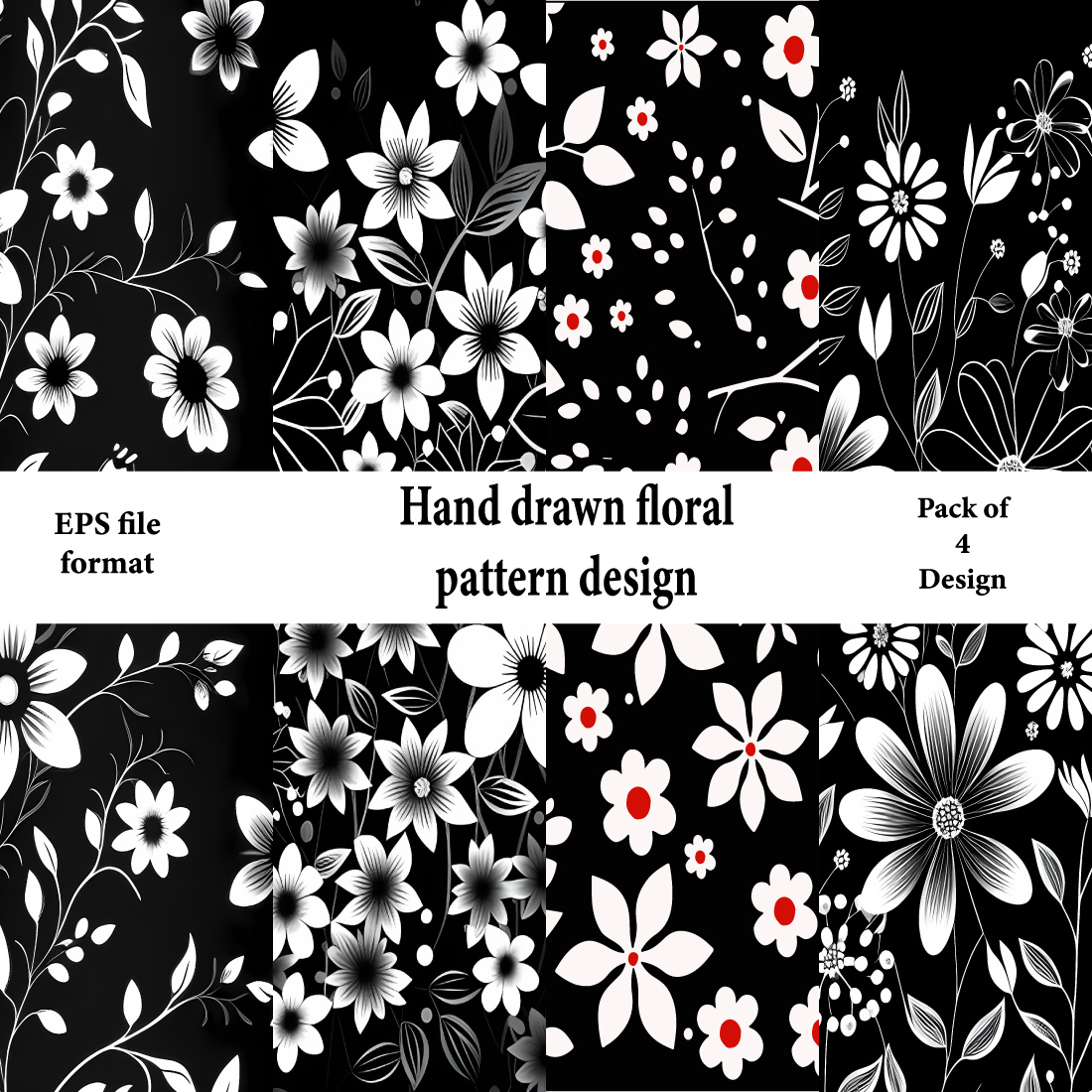 floral pattern design pack preview image.