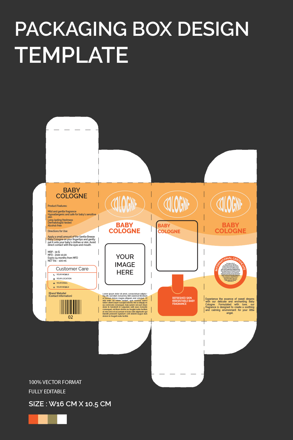 Packaging Box Vector design Template pinterest preview image.