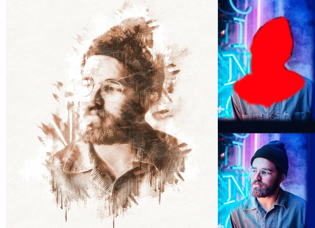 Paint Watercolor Photoshop Action - MasterBundles