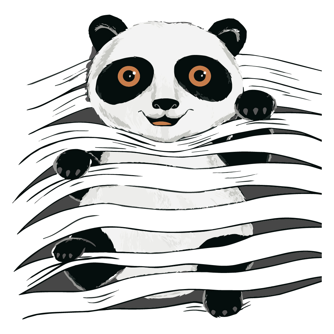 Cute Funny Panda Coming Out From A Torn Cloth Vector Illustration T Shirt Design Masterbundles 