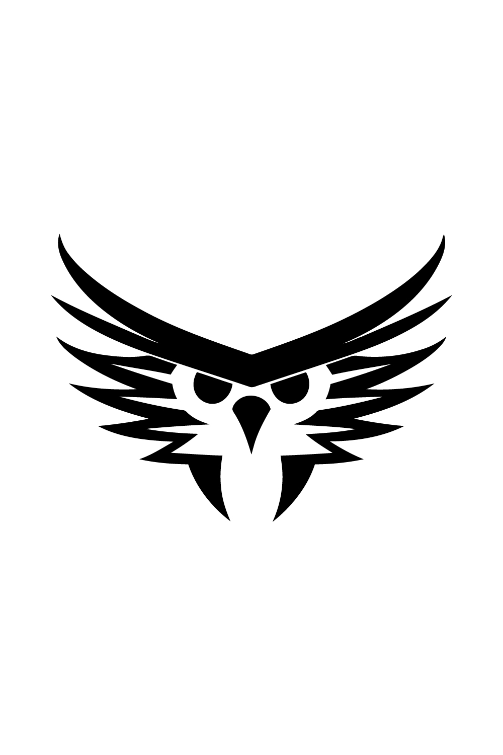 black angry owl logo design pinterest preview image.