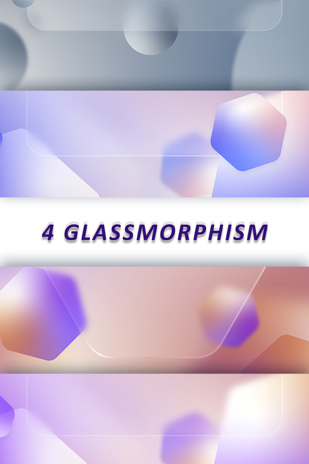 Glassmorphism Gradient Colors Background set pinterest preview image.