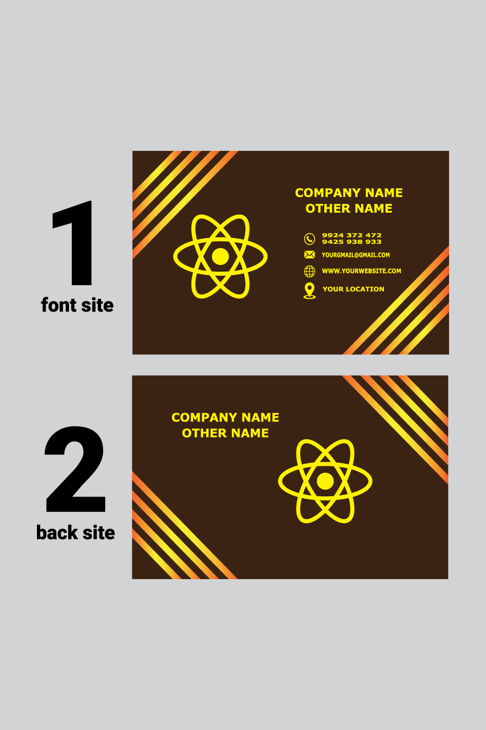 Business card design and illustration template vector pinterest preview image.