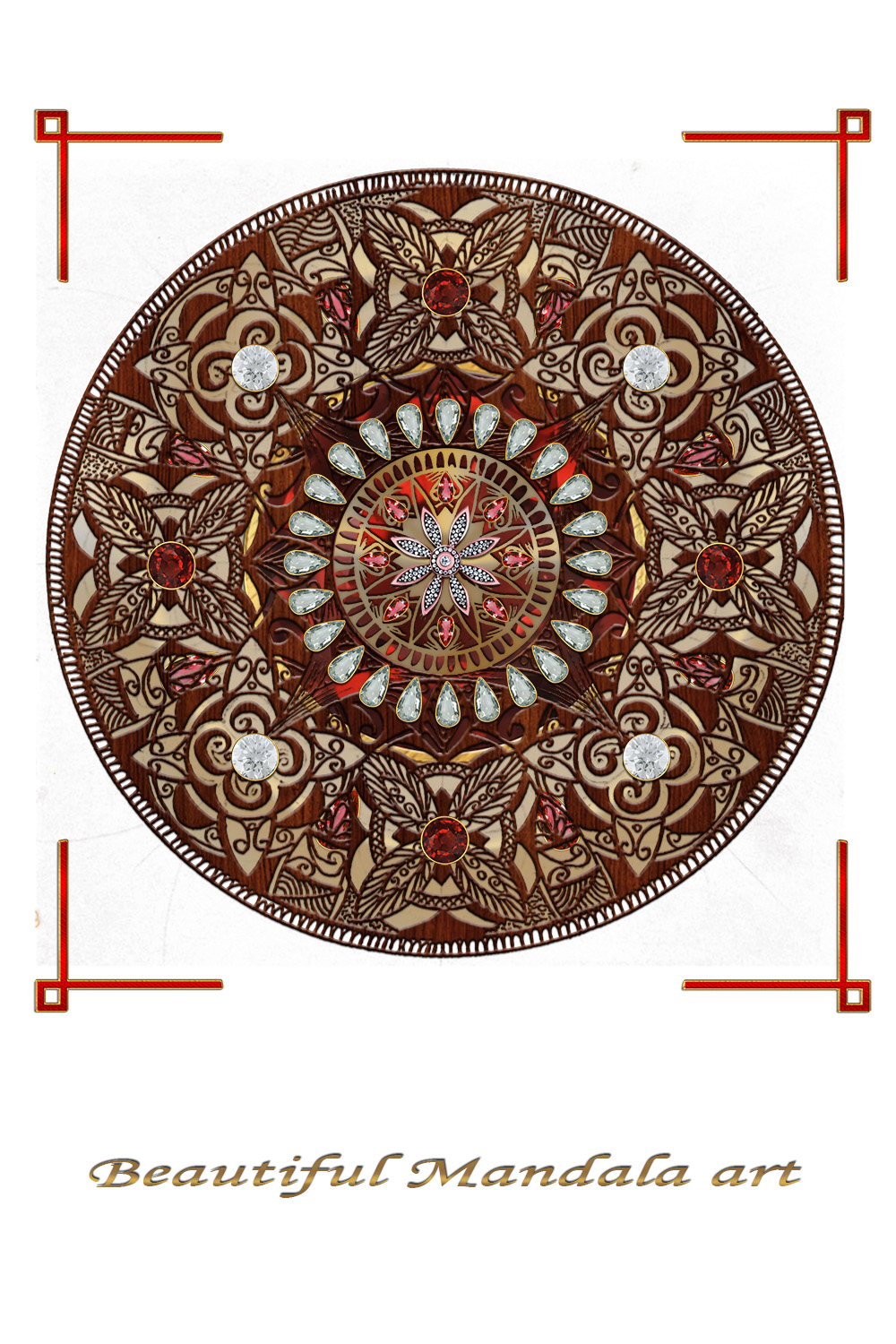 Beautiful Layered Mandala 100% Editable pinterest preview image.