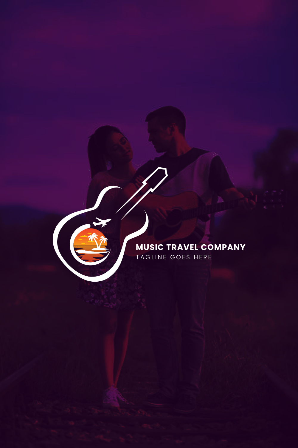 Music Travel logo pinterest preview image.