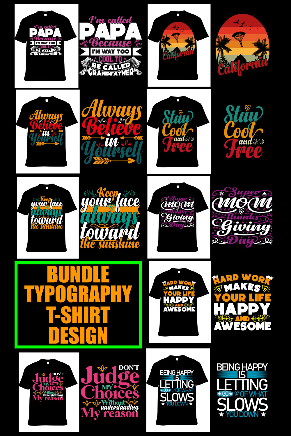 Best Typography T-Shirt Design pinterest preview image.
