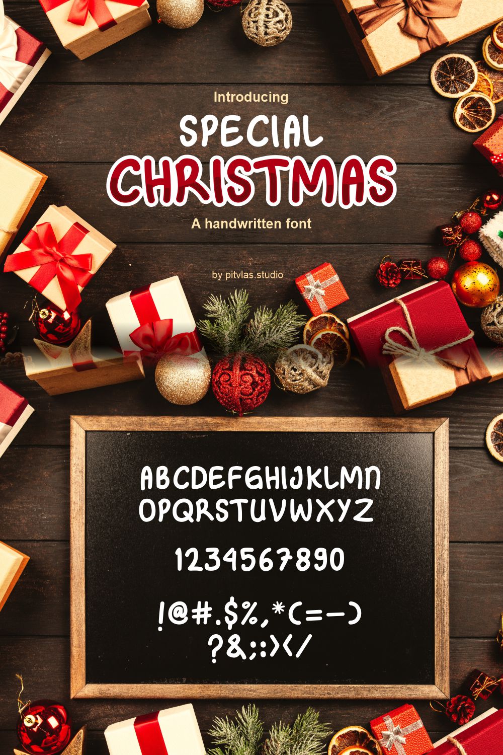 Spesial Christmas Font pinterest preview image.