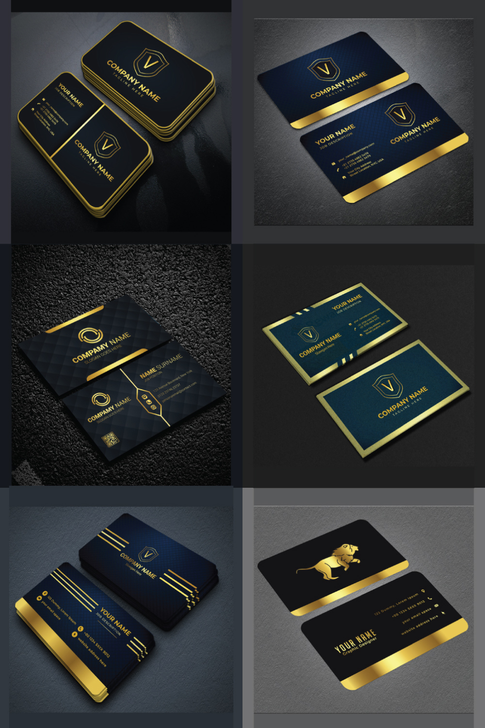 4 creative double side business card bundle design pinterest preview image.