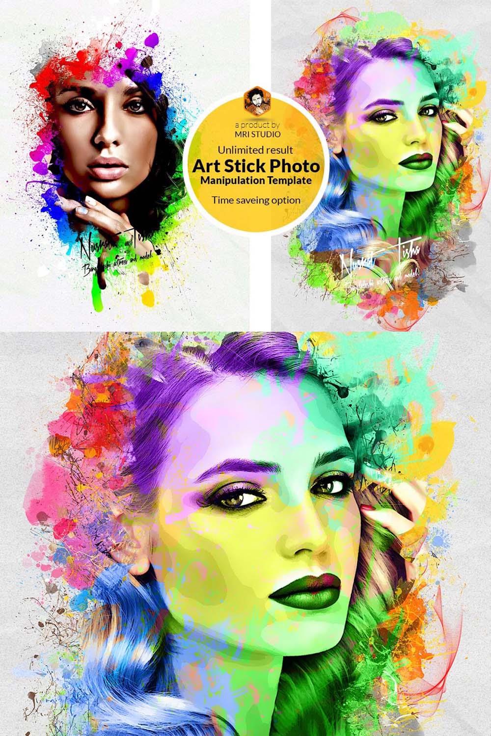 Art Stick Photo Template Design pinterest preview image.