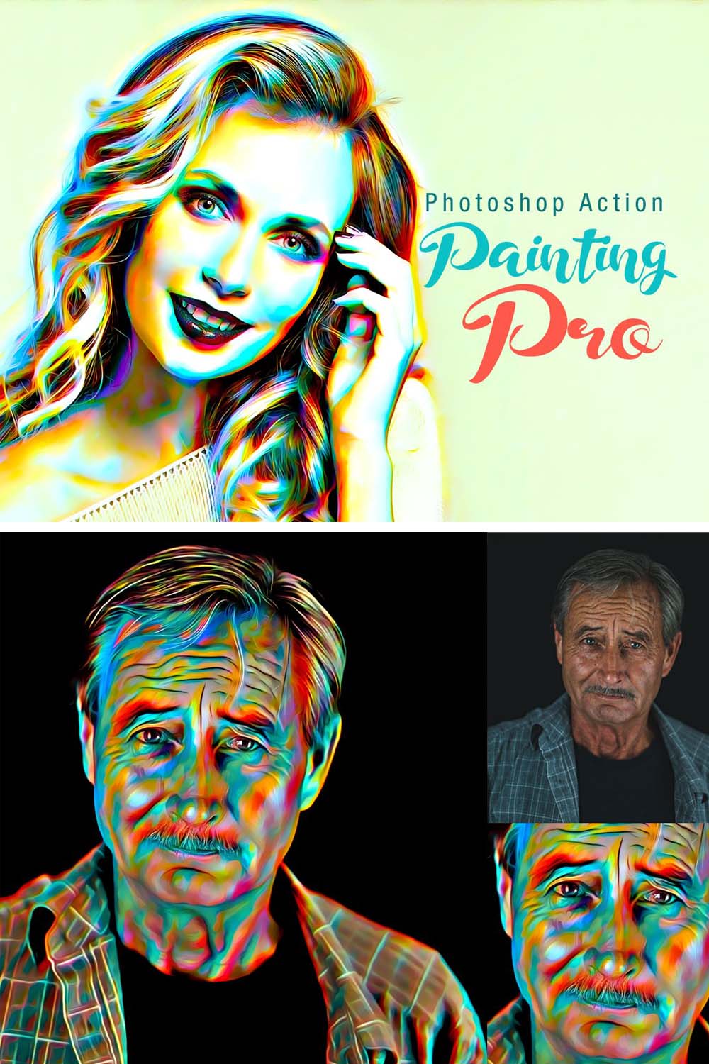 Painting Pro Photoshop Action pinterest preview image.