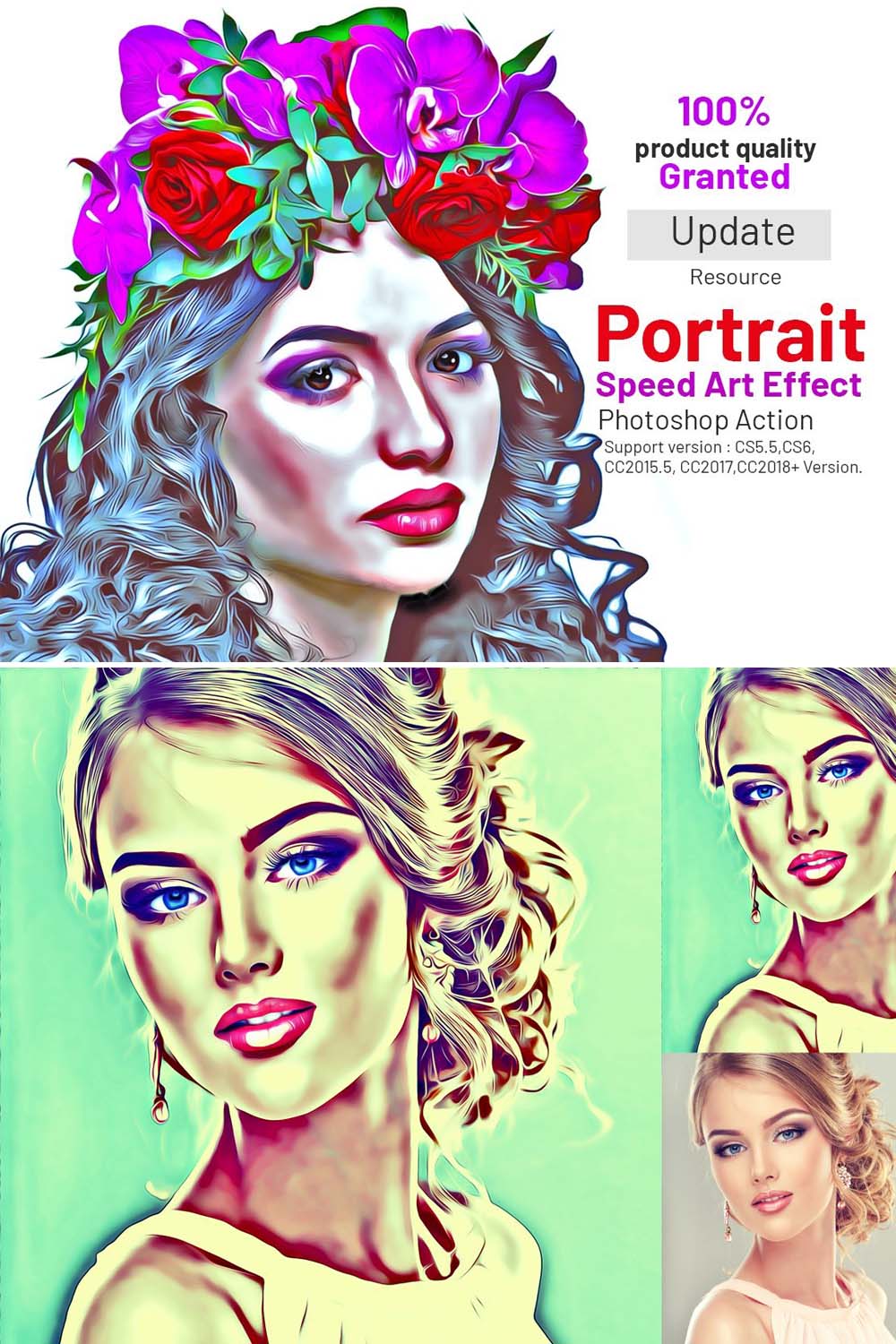 Portrait Speed Art Effect pinterest preview image.