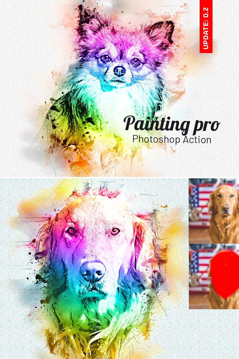 Painting Photoshop Action pinterest preview image.