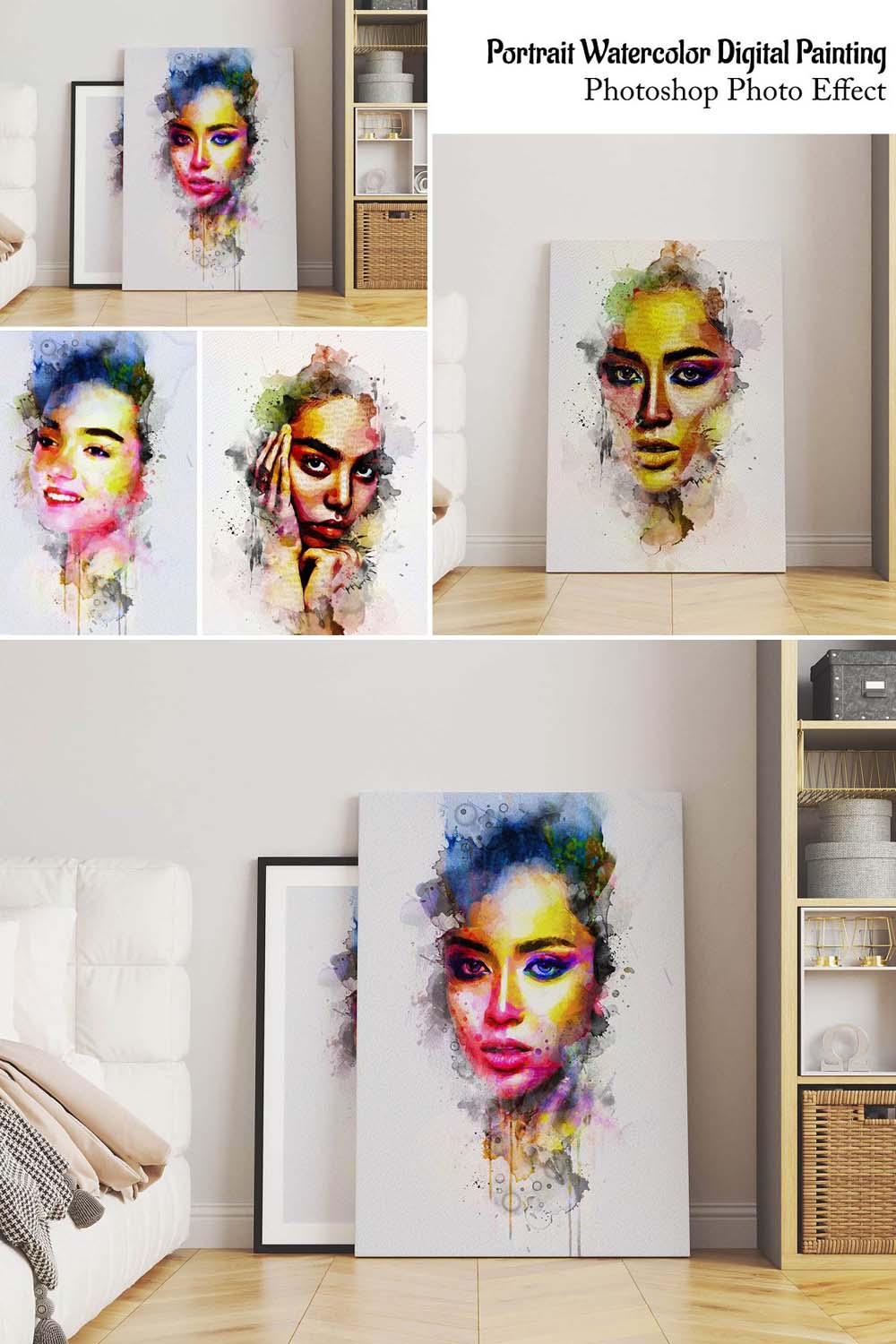 Portrait Digital Painting Effect pinterest preview image.