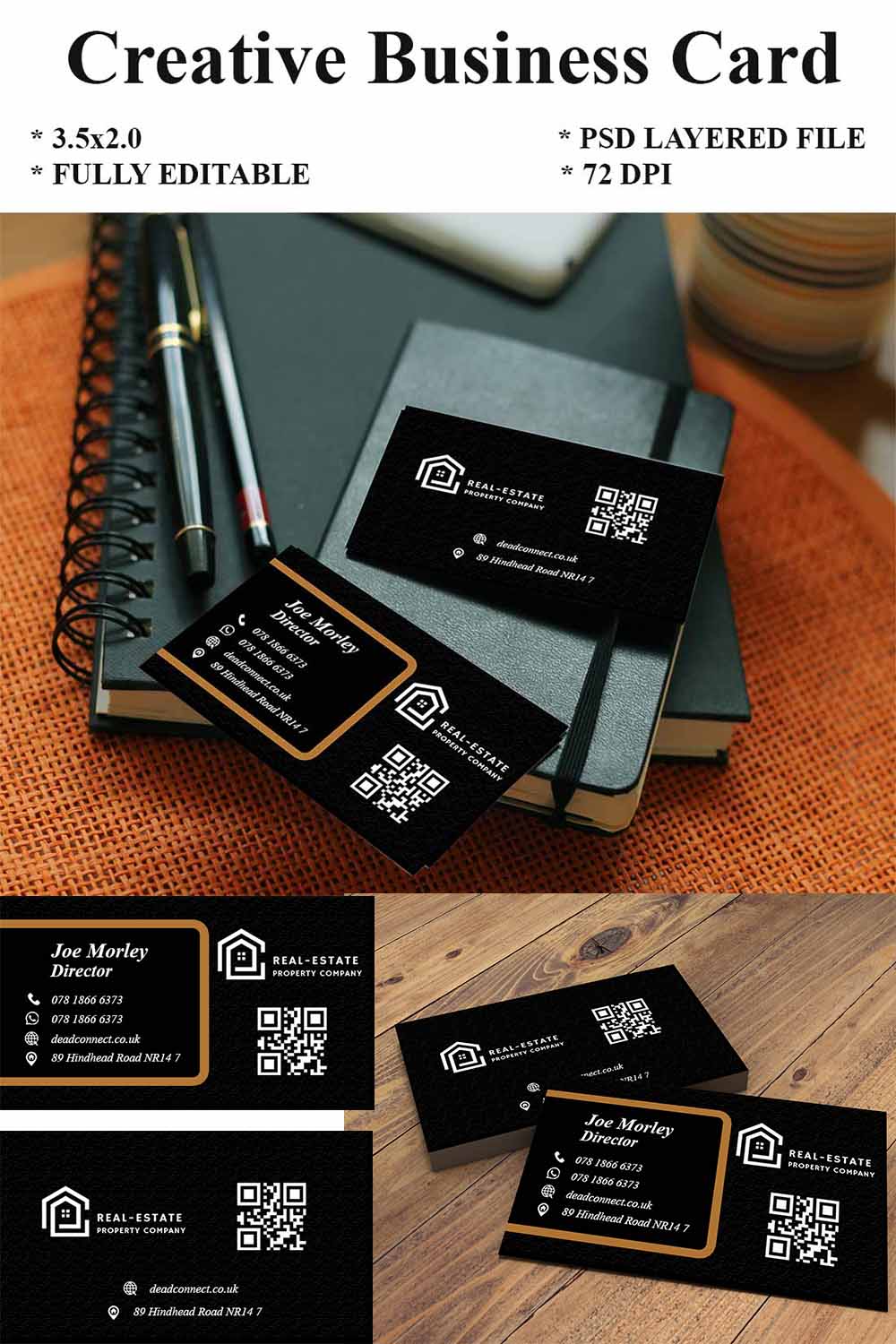 Visiting Card Template - Business Card pinterest preview image.