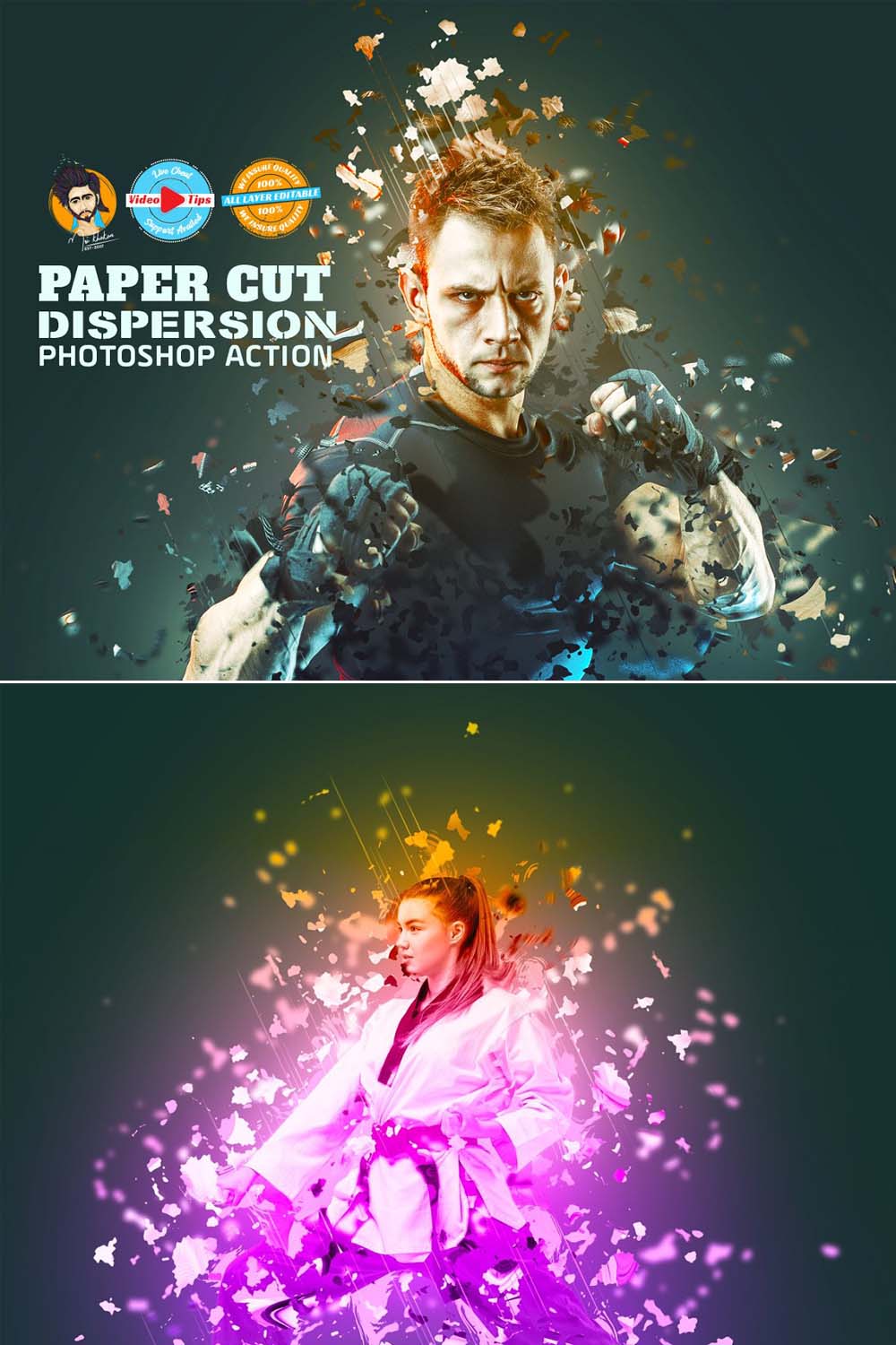 Paper Cut Dispersion PS Action pinterest preview image.