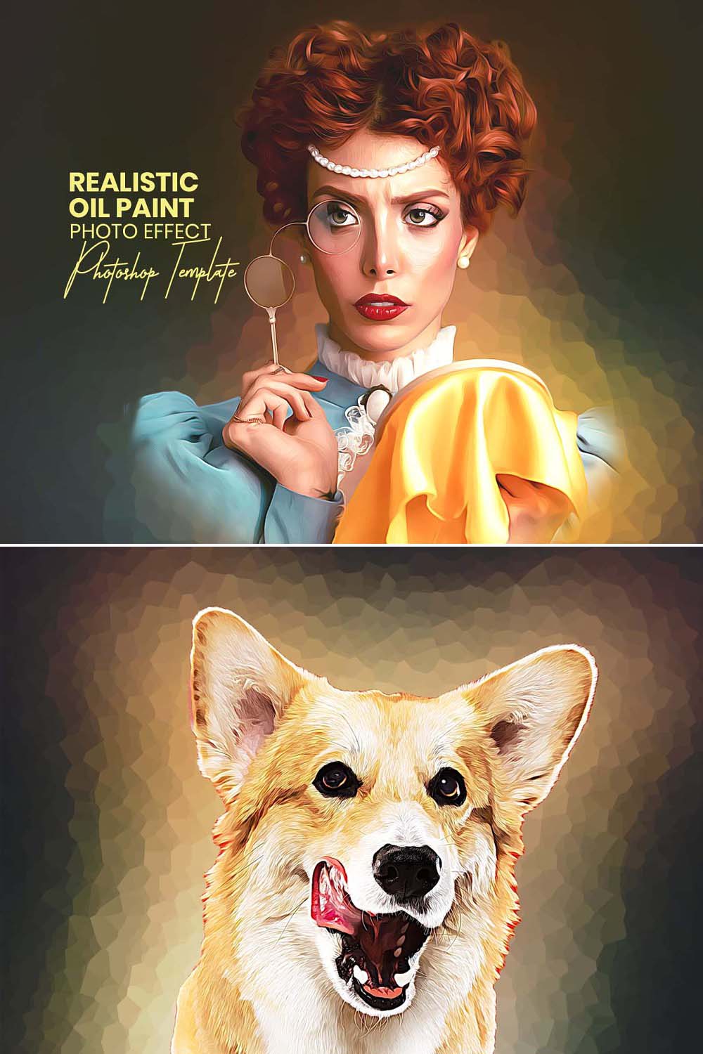 Realistic Oil Paint Photo Effect pinterest preview image.