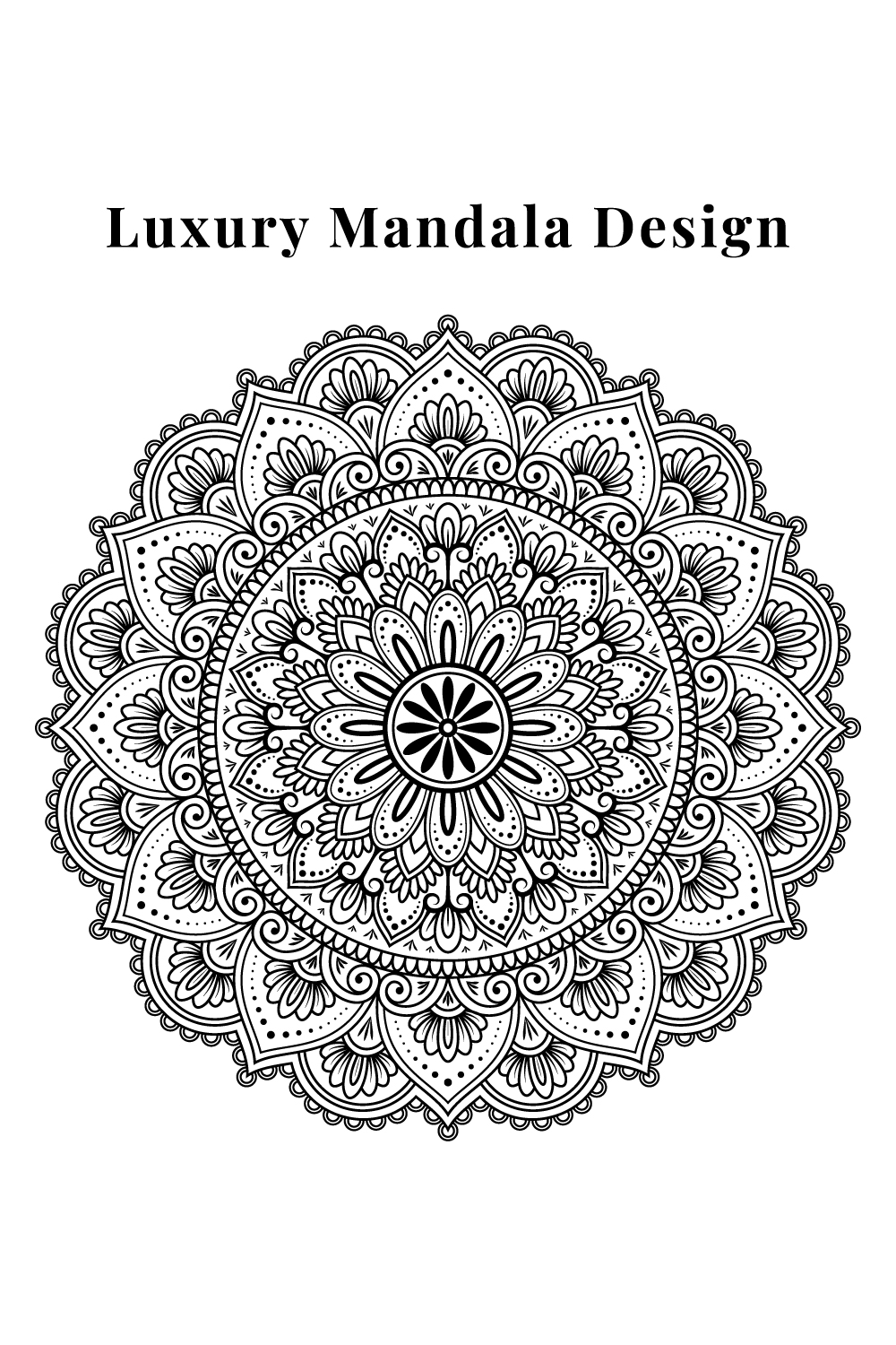 Luxury Mandala Design Template patterns for any kind of festival pinterest preview image.
